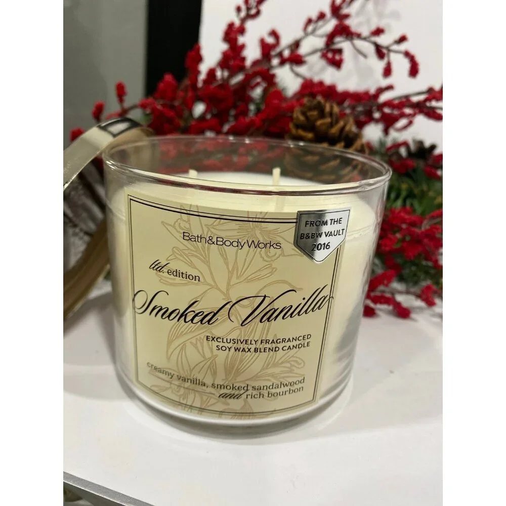 Bath & Body Works Limited Edition “Smoked Vanilla” New 3 Wick Candle - Picture 1 of 7